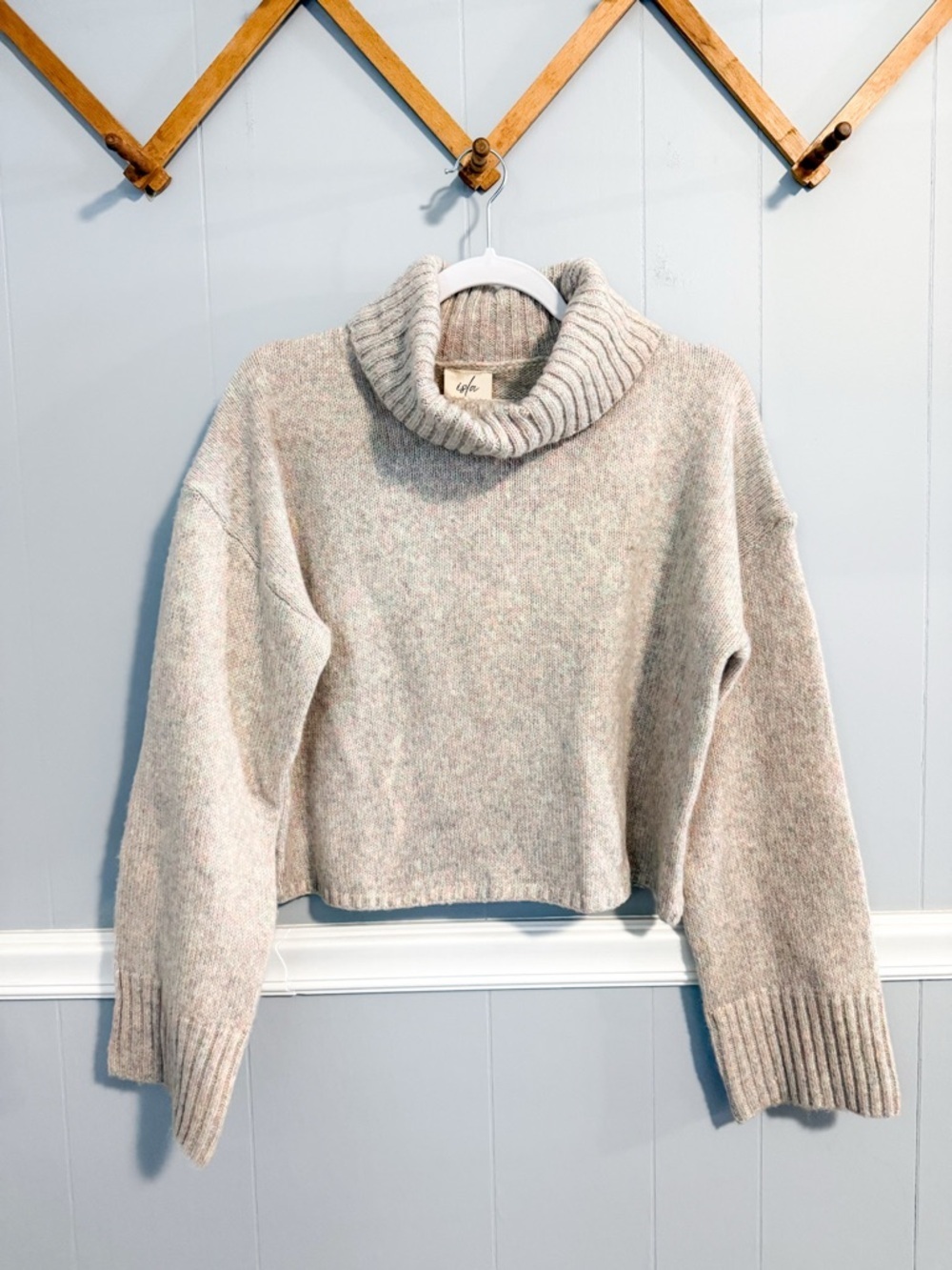 NWT Isla multi colored turtleneck crop sweater